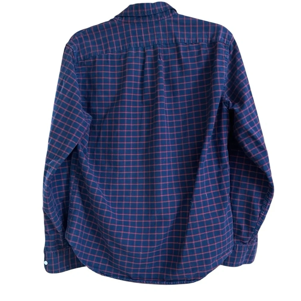 J. Crew Blue Red Plaid Button Down Shirt Men’s Long Sleeve Casual Preppy Cotton